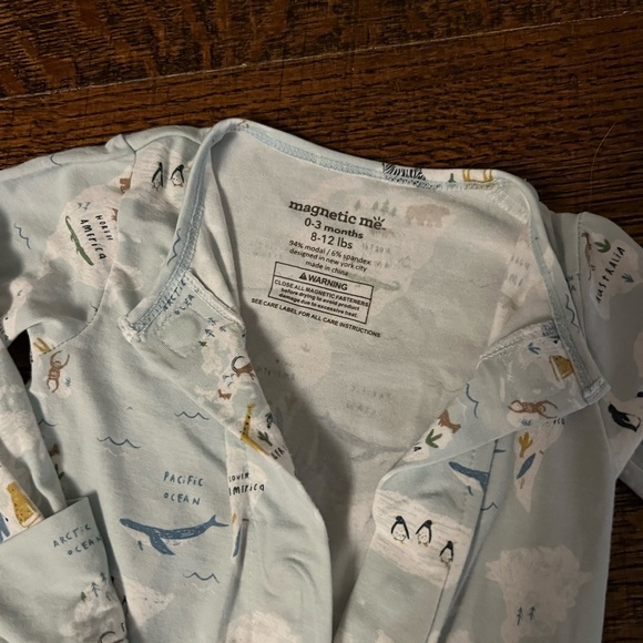 Magnetic Me Modal 0-3 Map Footie Pajama EUC! - Picture 3 of 4